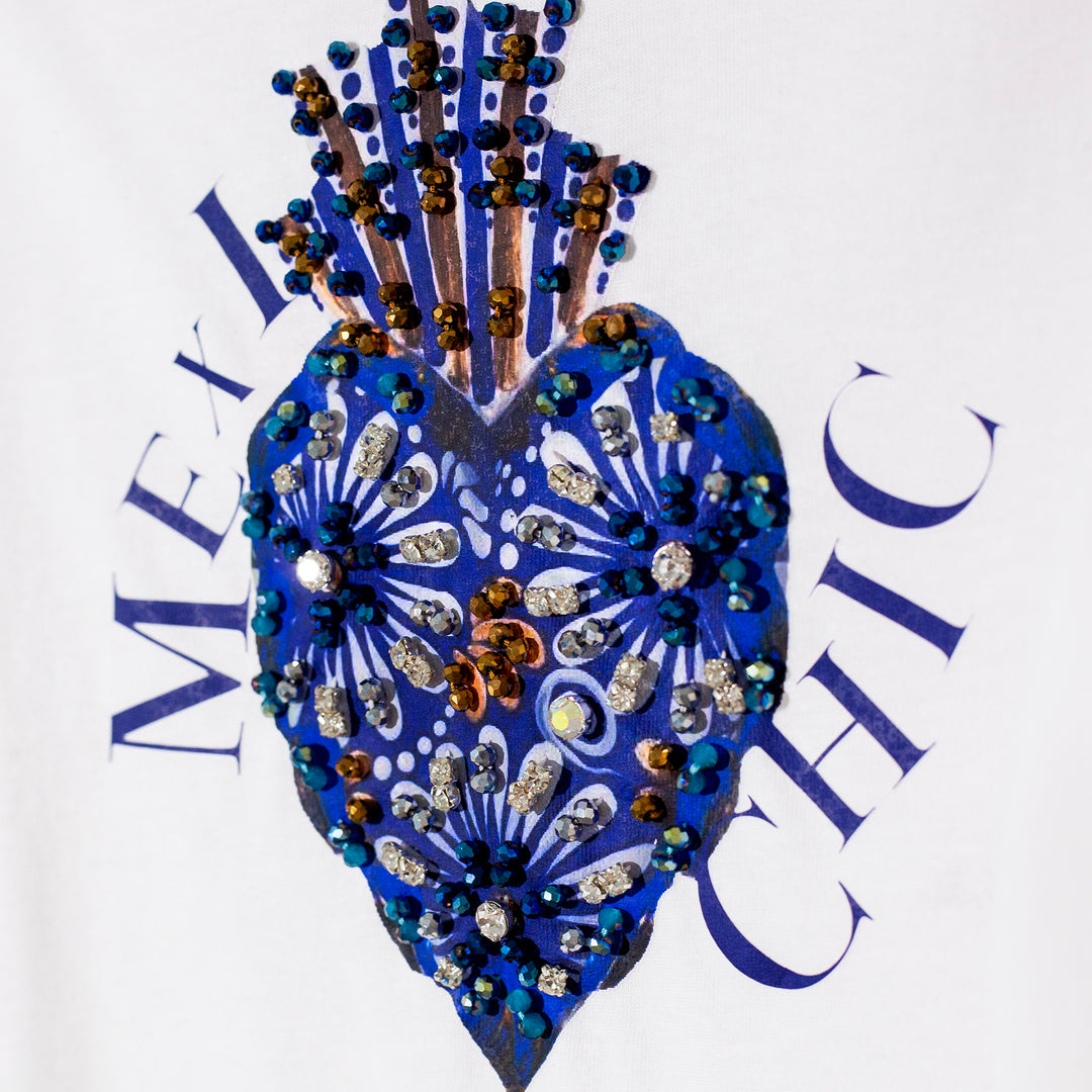 BLUSA KIDS MEXICAN CHIC CORAZON AZUL